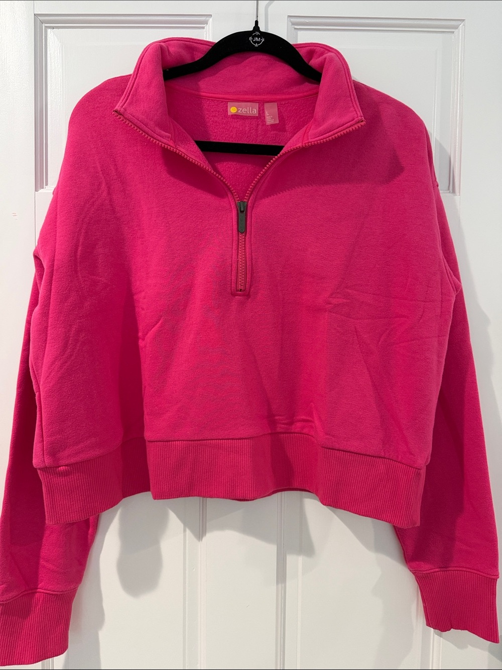 Zella Hot Pink Quarter-Zip Fleece Pullover